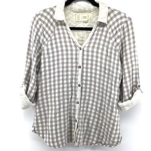 ANTHROPOLOGIE SATURDAY/SUNDAY Soft Plaid Button Up Shirt